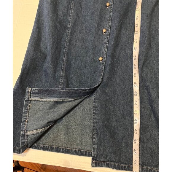 NWT-Faded Glory Women Dark Denim Sleeveless Button-Front Maxi Dress M 100%cotton - Picture 12 of 13